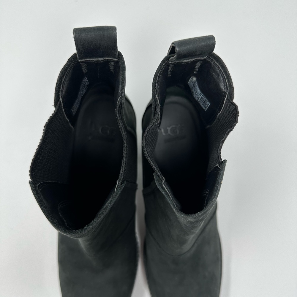 UGG Hazel Ankle Boots Stacked Block Heel Booties Waterproof Black Suede Sz 9 - Picture 14 of 16